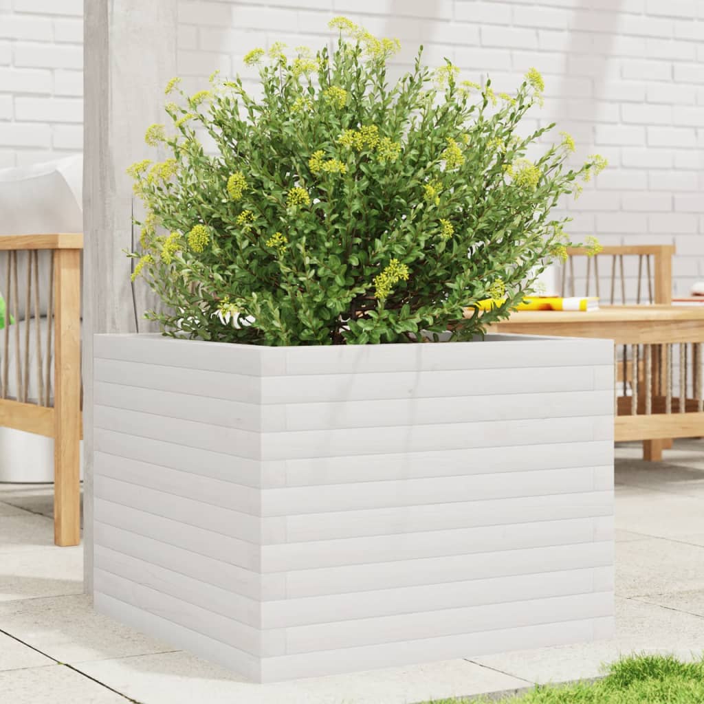 vidaXL plantekasse 60x60x45,5 cm massivt fyrretræ hvid vidaXL plantekasse 60x60x45,5 cm massivt fyrretræ hvid
