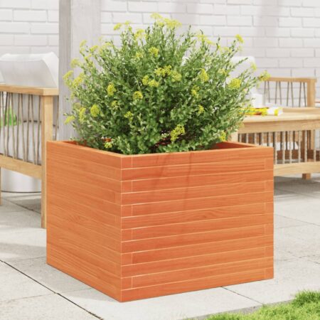 vidaXL plantekasse 60x60x46 cm massivt fyrretræ gyldenbrun