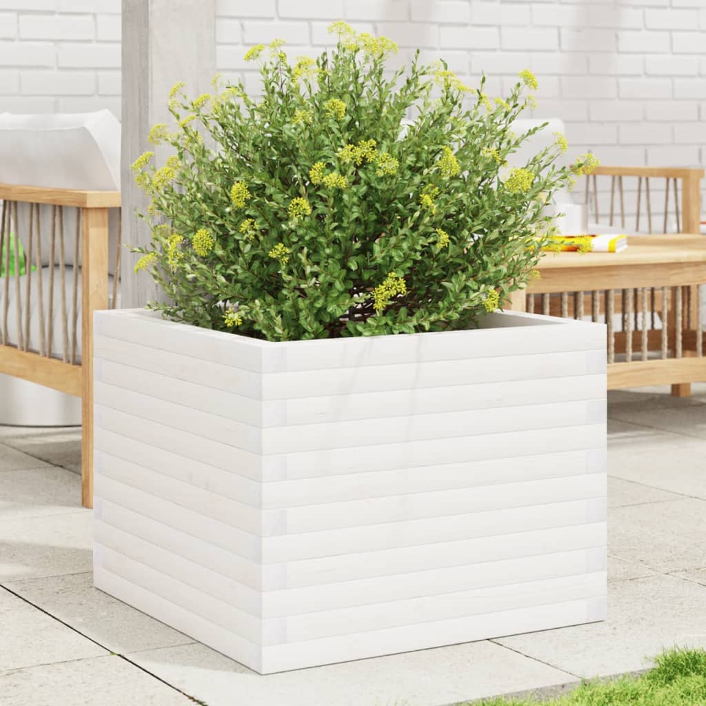 vidaXL plantekasse 60x60x46 cm massivt fyrretræ hvid vidaXL plantekasse 60x60x46 cm massivt fyrretræ hvid