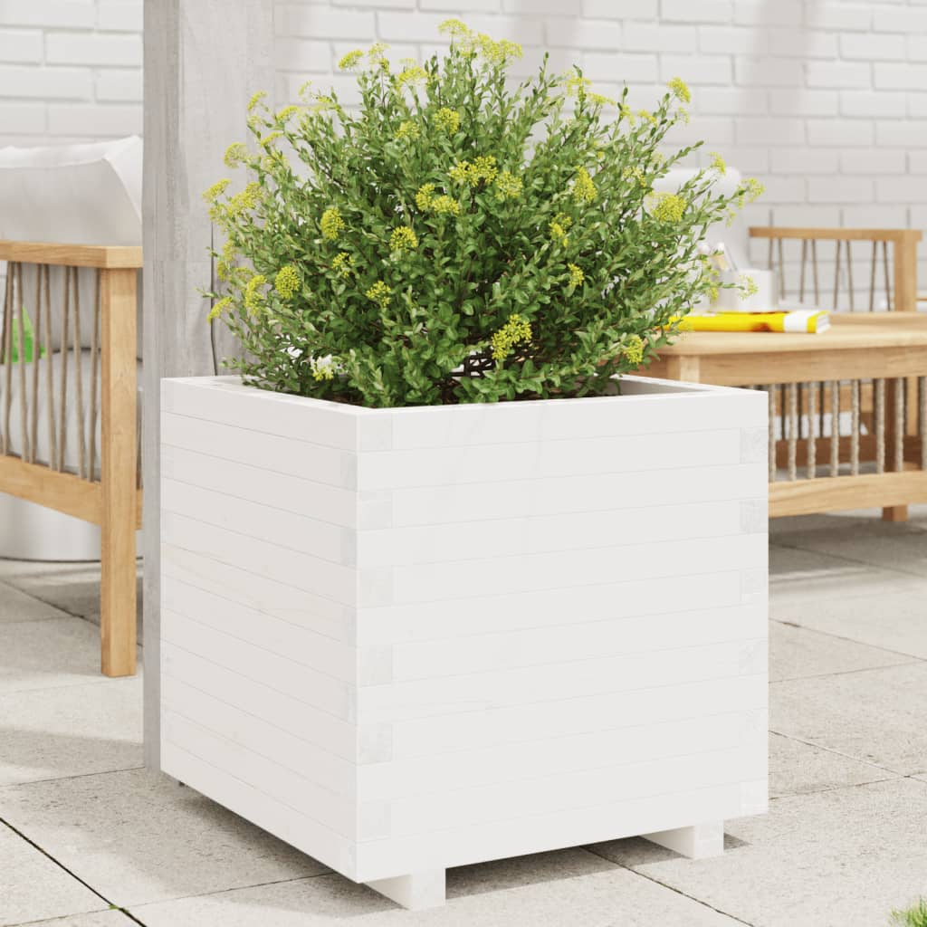 vidaXL plantekasse 60x60x49,5 cm massivt fyrretræ hvid vidaXL plantekasse 60x60x49,5 cm massivt fyrretræ hvid