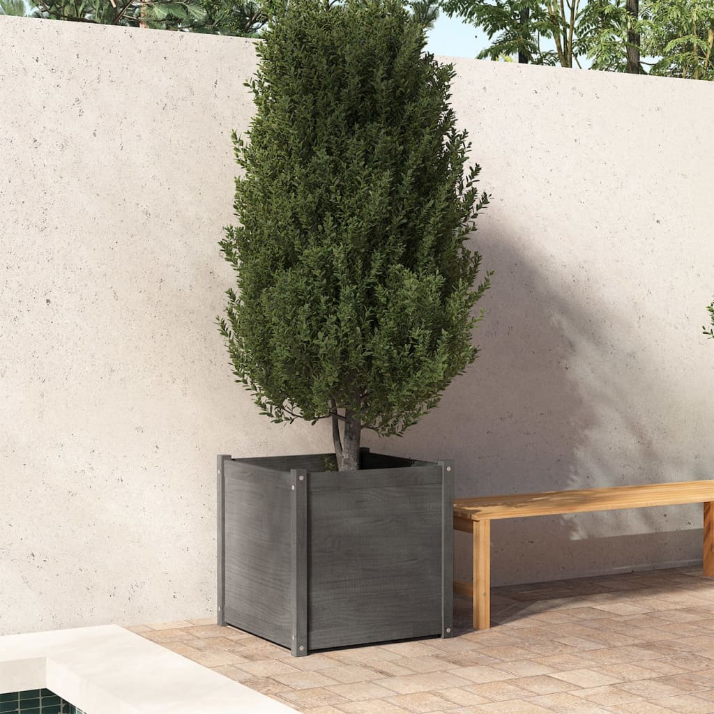 vidaXL plantekasse 60x60x60 cm massivt fyrretræ grå vidaXL plantekasse 60x60x60 cm massivt fyrretræ grå