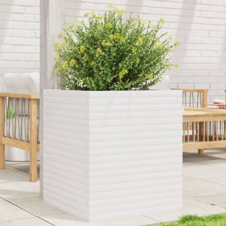 vidaXL plantekasse 60x60x68,5 cm massivt fyrretræ hvid