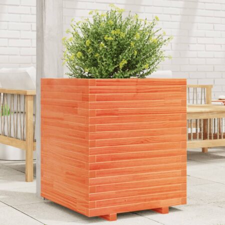 vidaXL plantekasse 60x60x72 cm massivt fyrretræ gyldenbrun