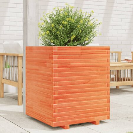 vidaXL plantekasse 60x60x72 cm massivt fyrretræ gyldenbrun