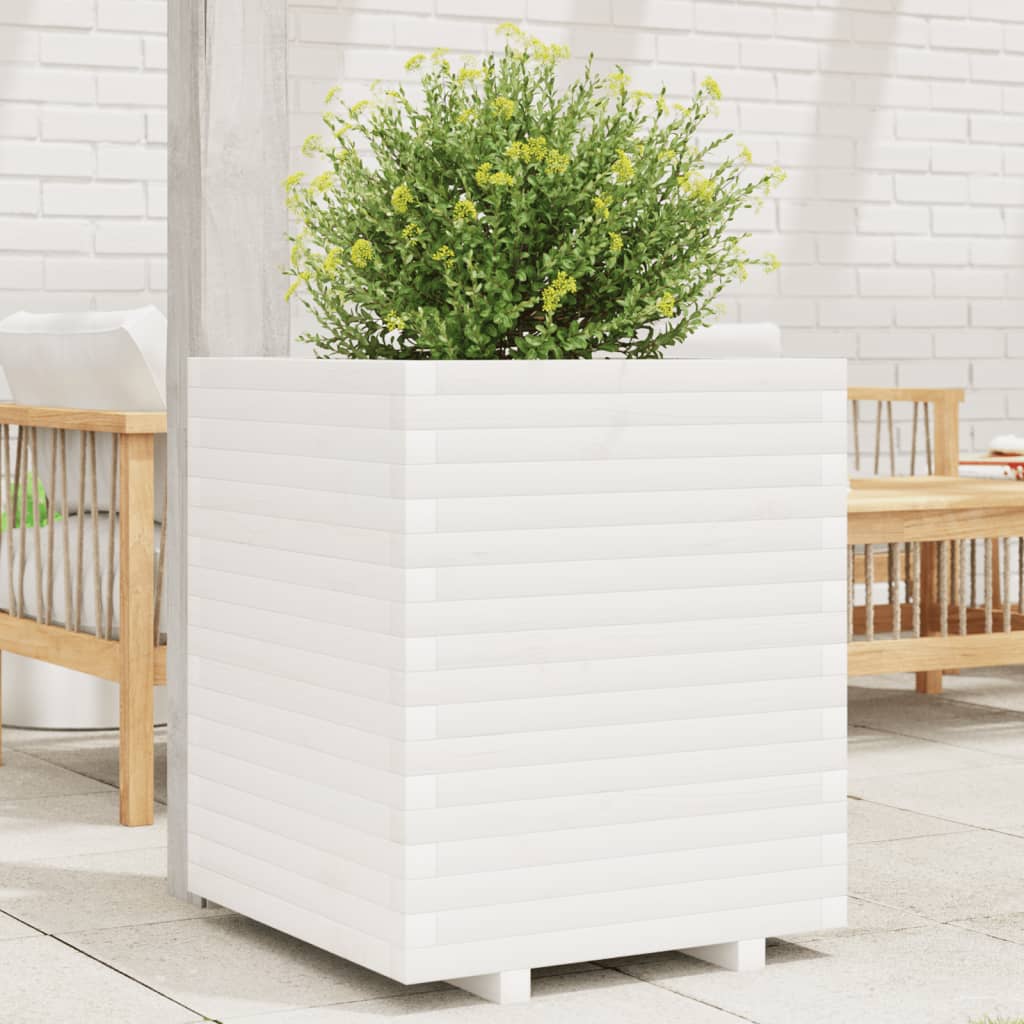 vidaXL plantekasse 60x60x72 cm massivt fyrretræ hvid vidaXL plantekasse 60x60x72 cm massivt fyrretræ hvid