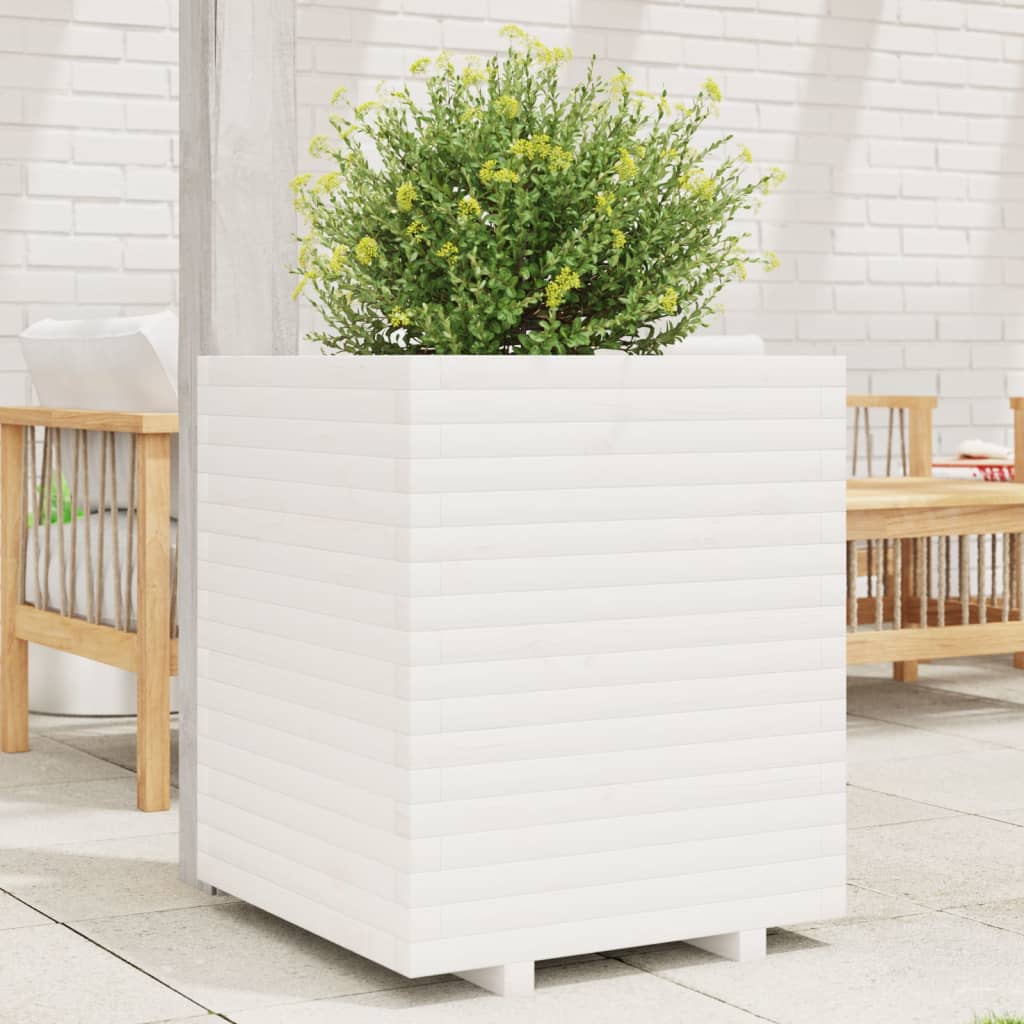 vidaXL plantekasse 60x60x72 cm massivt fyrretræ hvid vidaXL plantekasse 60x60x72 cm massivt fyrretræ hvid