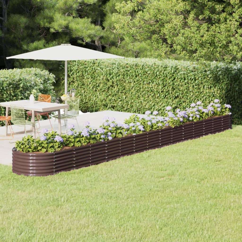 vidaXL plantekasse 620x80x36 cm pulverlakeret stål brun vidaXL plantekasse 620x80x36 cm pulverlakeret stål brun