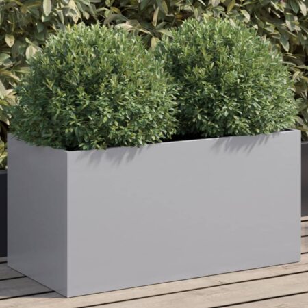 vidaXL plantekasse 62x30x29 cm galvaniseret stål sølvfarvet