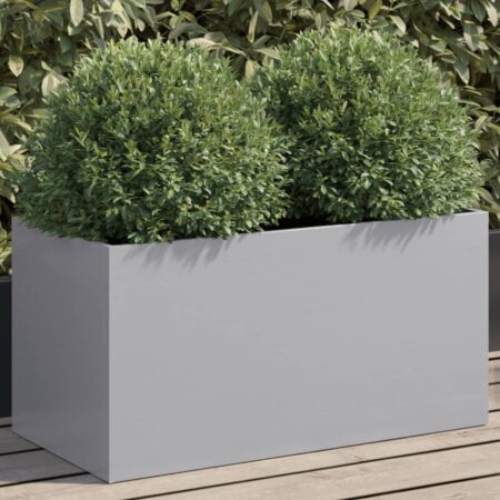 vidaXL plantekasse 62x30x29 cm galvaniseret stål sølvfarvet