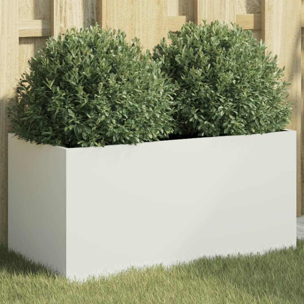 vidaXL plantekasse 62x30x29 cm stål hvid vidaXL plantekasse 62x30x29 cm stål hvid