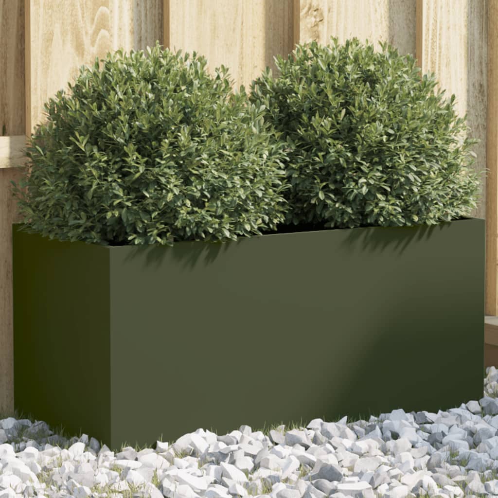 vidaXL plantekasse 62x30x29 cm stål olivengrøn vidaXL plantekasse 62x30x29 cm stål olivengrøn