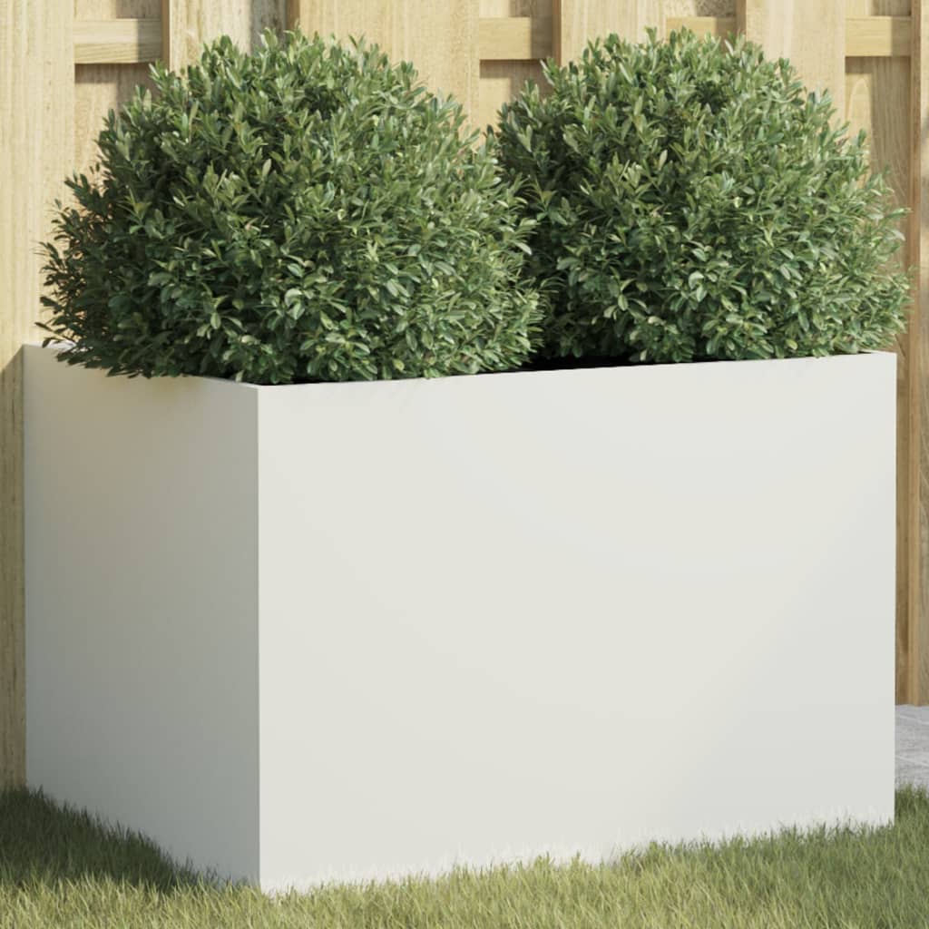 vidaXL plantekasse 62x47x46 cm stål hvid vidaXL plantekasse 62x47x46 cm stål hvid