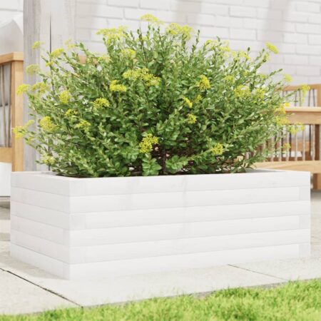 vidaXL plantekasse 70x40x23 cm massivt fyrretræ hvid
