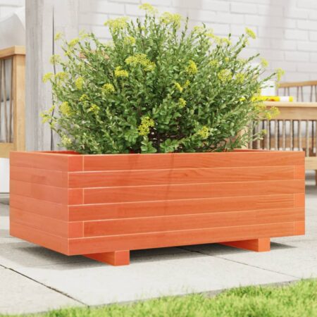 vidaXL plantekasse 70x40x26,5 cm massivt fyrretræ gyldenbrun