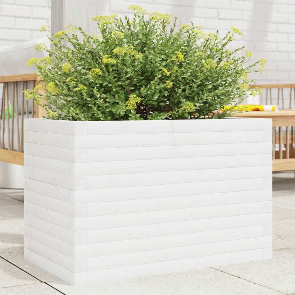 vidaXL plantekasse 70x40x46 cm massivt fyrretræ hvid vidaXL plantekasse 70x40x46 cm massivt fyrretræ hvid