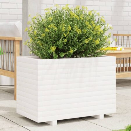 vidaXL plantekasse 70x40x49,5 cm massivt fyrretræ hvid