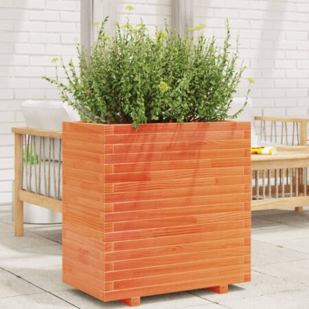 vidaXL plantekasse 70x40x72 cm massivt fyrretræ gyldenbrun