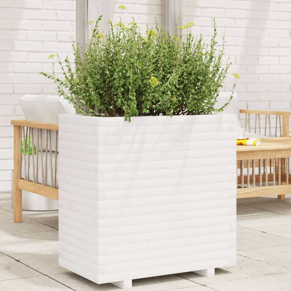 vidaXL plantekasse 70x40x72 cm massivt fyrretræ hvid vidaXL plantekasse 70x40x72 cm massivt fyrretræ hvid