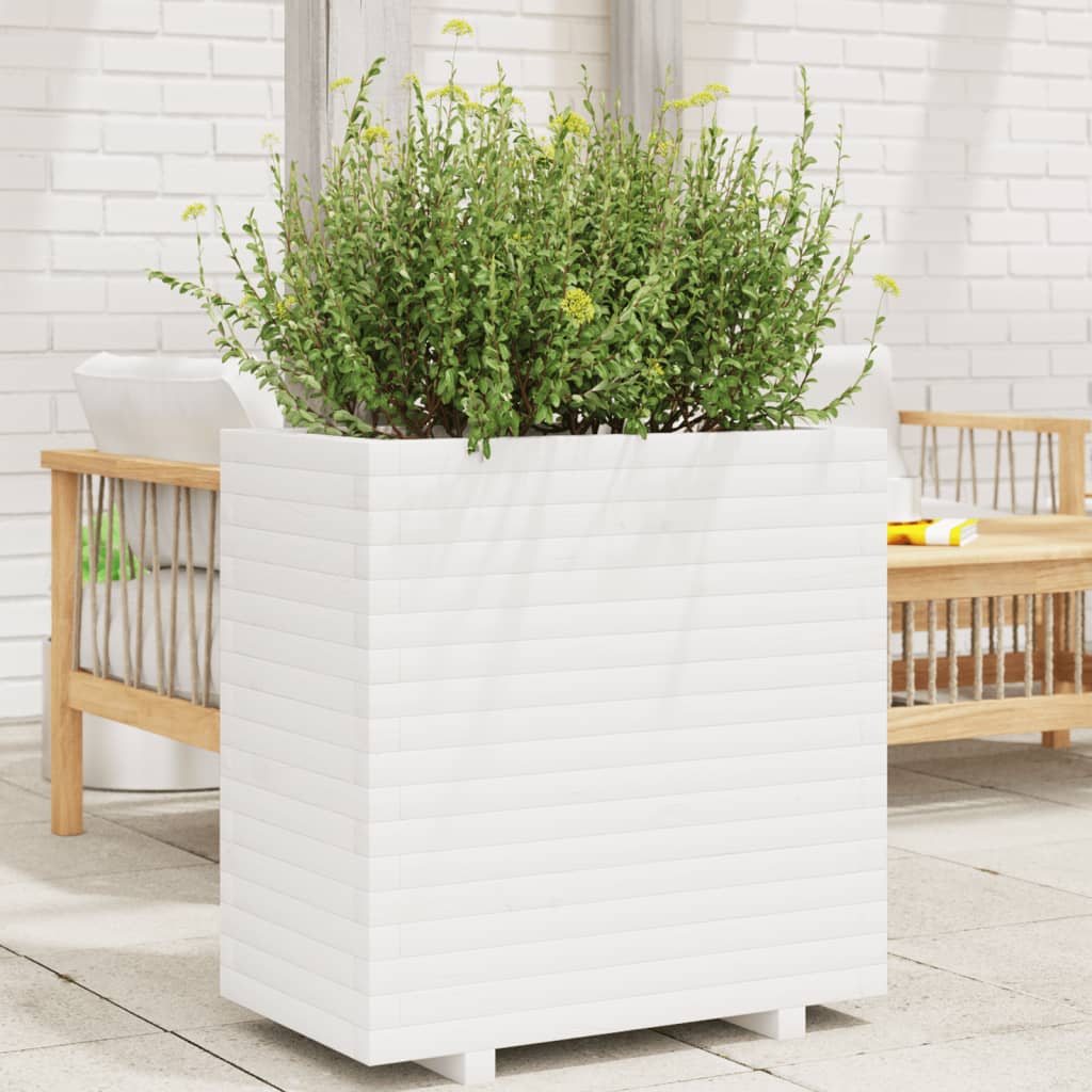 vidaXL plantekasse 70x40x72 cm massivt fyrretræ hvid vidaXL plantekasse 70x40x72 cm massivt fyrretræ hvid
