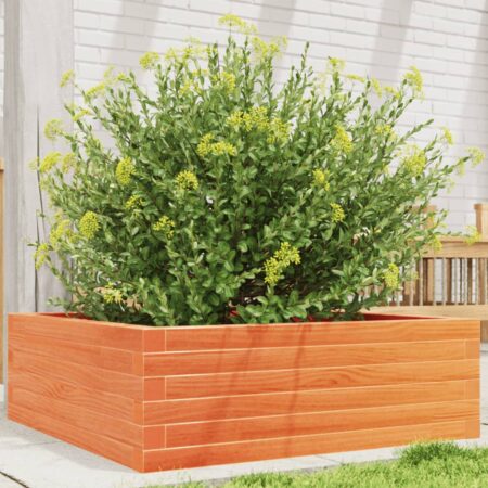 vidaXL plantekasse 70x70x23 cm massivt fyrretræ gyldenbrun