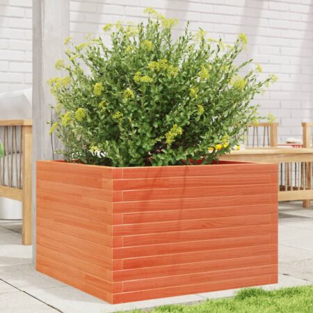 vidaXL plantekasse 70x70x45,5 cm massivt fyrretræ gyldenbrun