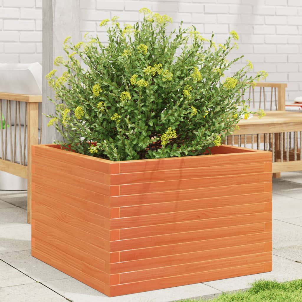 vidaXL plantekasse 70x70x46 cm massivt fyrretræ gyldenbrun vidaXL plantekasse 70x70x46 cm massivt fyrretræ gyldenbrun