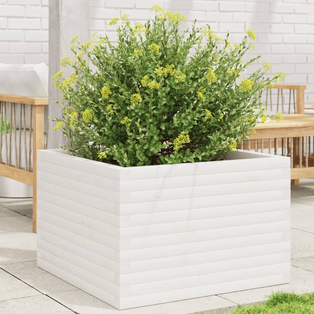 vidaXL plantekasse 70x70x46 cm massivt fyrretræ hvid vidaXL plantekasse 70x70x46 cm massivt fyrretræ hvid