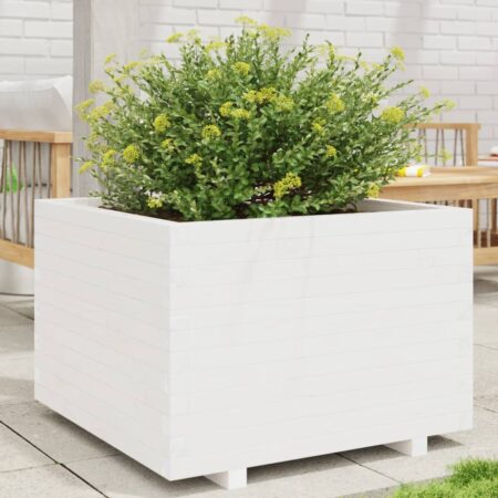 vidaXL plantekasse 70x70x49,5 cm massivt fyrretræ hvid