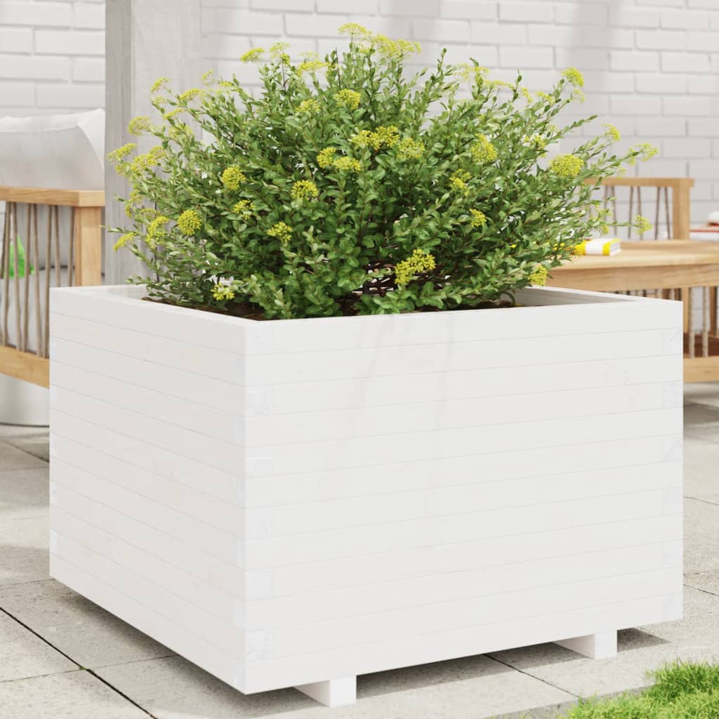 vidaXL plantekasse 70x70x49,5 cm massivt fyrretræ hvid vidaXL plantekasse 70x70x49,5 cm massivt fyrretræ hvid