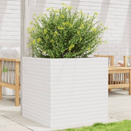 vidaXL plantekasse 70x70x68,5 cm massivt fyrretræ hvid
