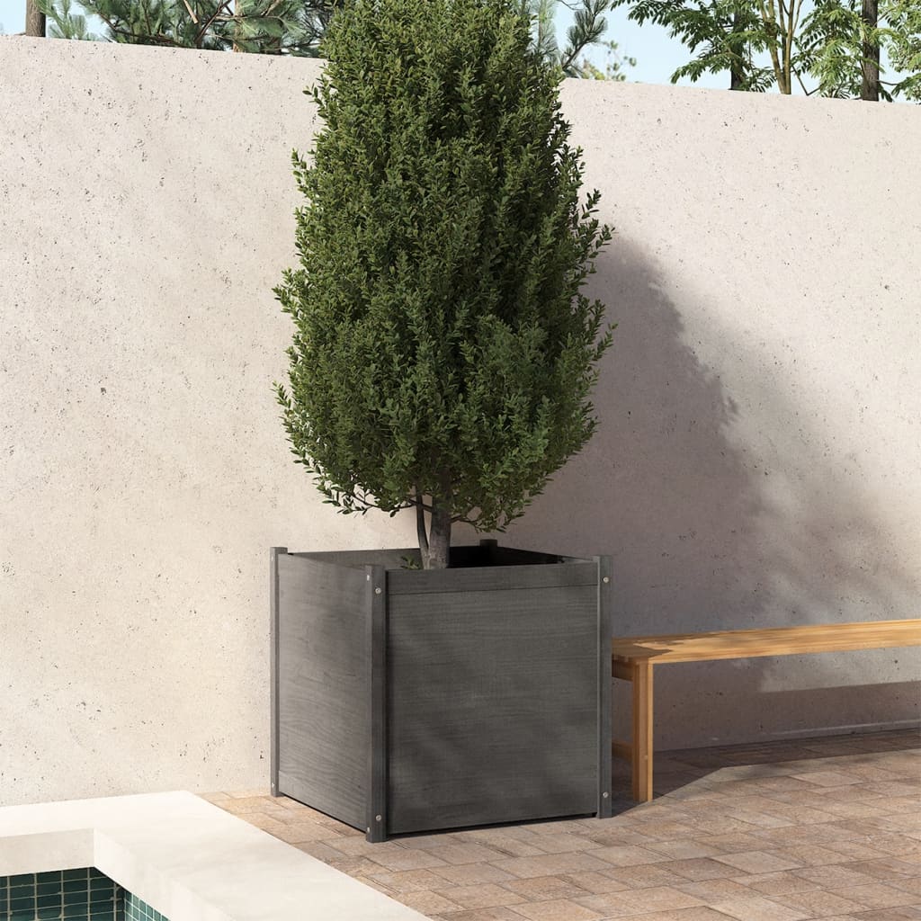 vidaXL plantekasse 70x70x70 cm massivt fyrretræ grå vidaXL plantekasse 70x70x70 cm massivt fyrretræ grå