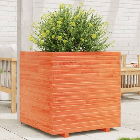 vidaXL plantekasse 70x70x72 cm massivt fyrretræ gyldenbrun