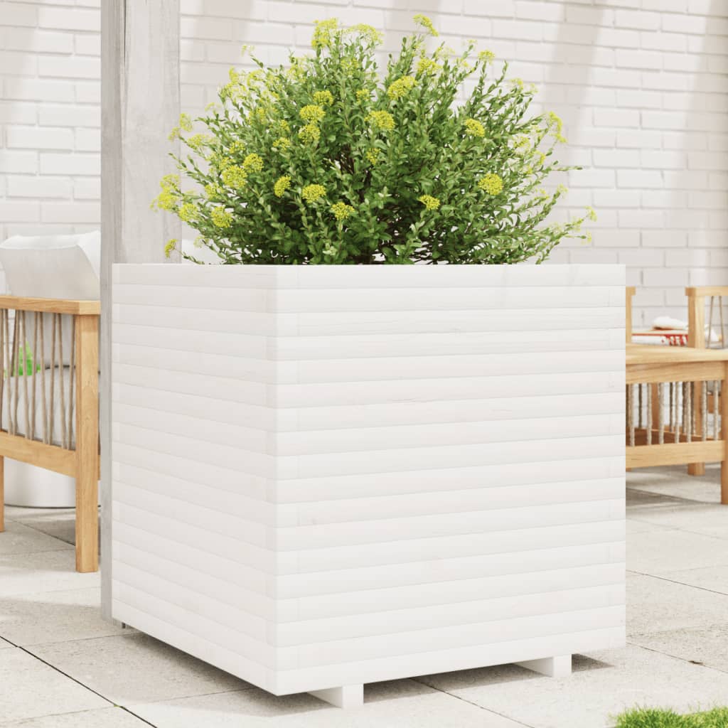 vidaXL plantekasse 70x70x72 cm massivt fyrretræ hvid vidaXL plantekasse 70x70x72 cm massivt fyrretræ hvid