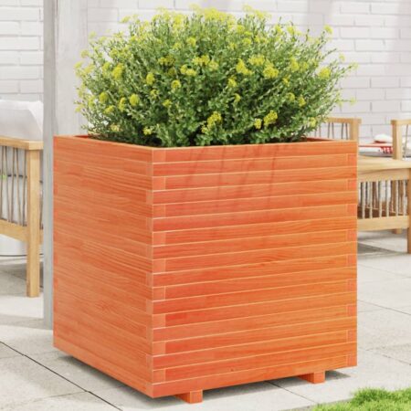 vidaXL plantekasse 70x70x72,5 cm massivt fyrretræ gyldenbrun