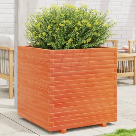 vidaXL plantekasse 70x70x72,5 cm massivt fyrretræ gyldenbrun