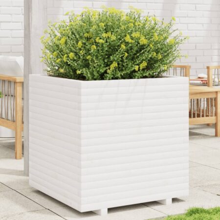 vidaXL plantekasse 70x70x72,5 cm massivt fyrretræ hvid