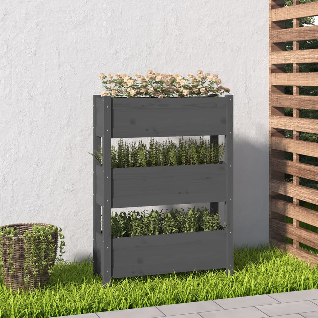 vidaXL plantekasse 77x25x104,5 cm massivt fyrretræ grå vidaXL plantekasse 77x25x104,5 cm massivt fyrretræ grå