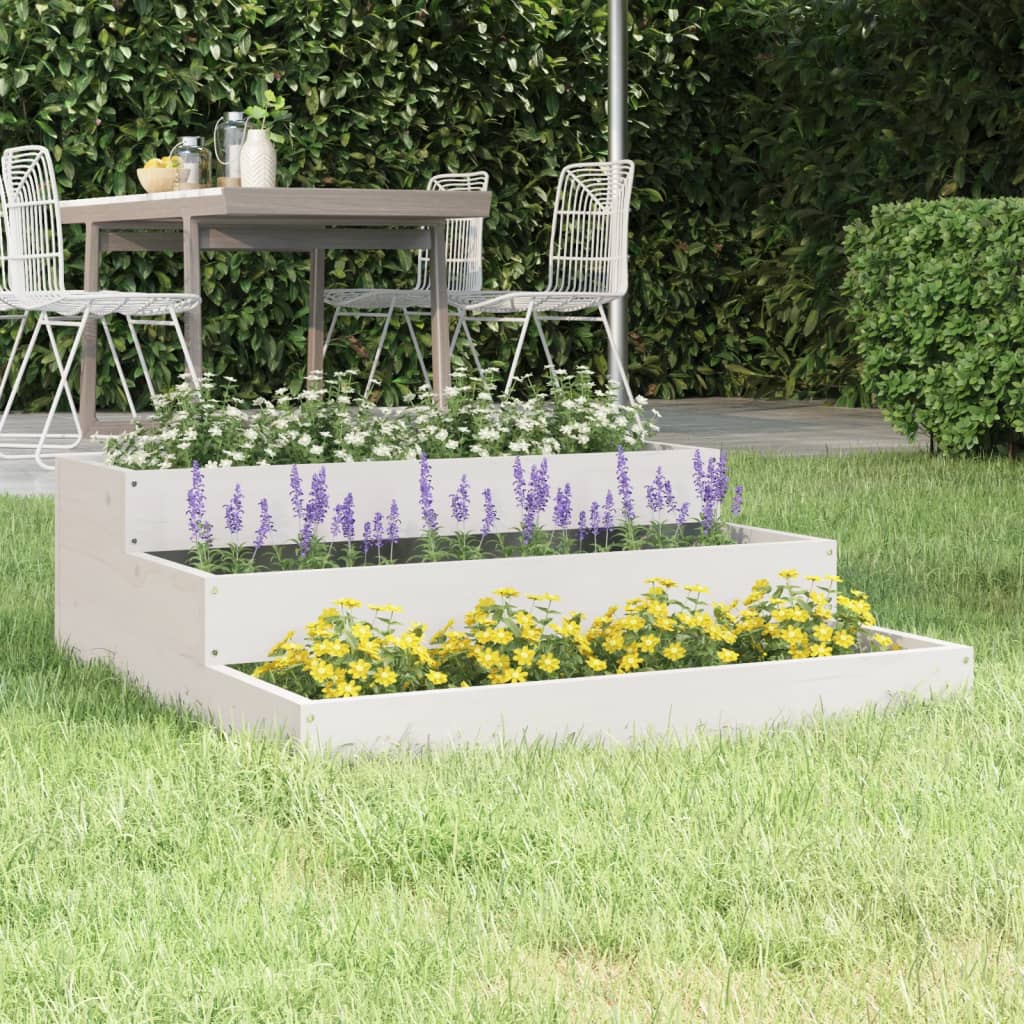 vidaXL plantekasse 78x78x27 cm massivt fyrretræ hvid vidaXL plantekasse 78x78x27 cm massivt fyrretræ hvid