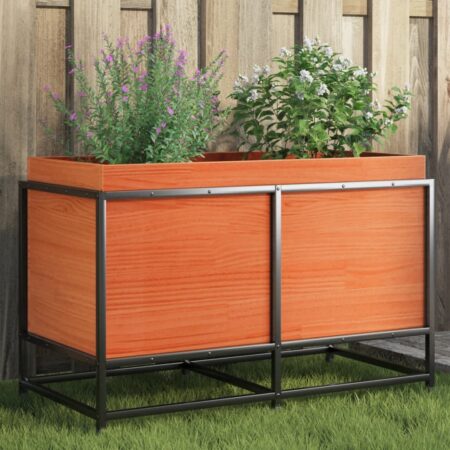 vidaXL plantekasse 80x40x50 cm massivt fyrretræ gyldenbrun