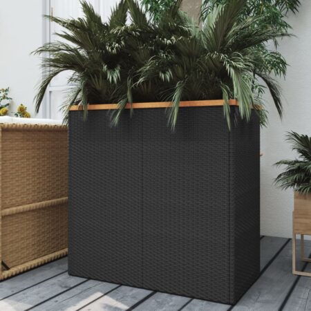 vidaXL plantekasse 80x40x80 cm polyrattan sort