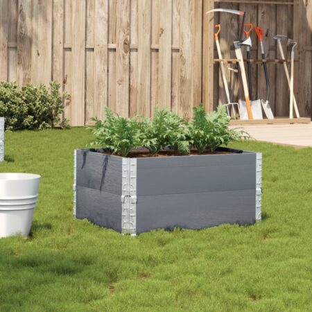vidaXL plantekasse 80x60 cm massivt fyrretræ grå