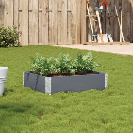 vidaXL plantekasse 80x60 cm massivt fyrretræ grå