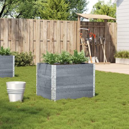 vidaXL plantekasse 80x60 cm massivt fyrretræ grå