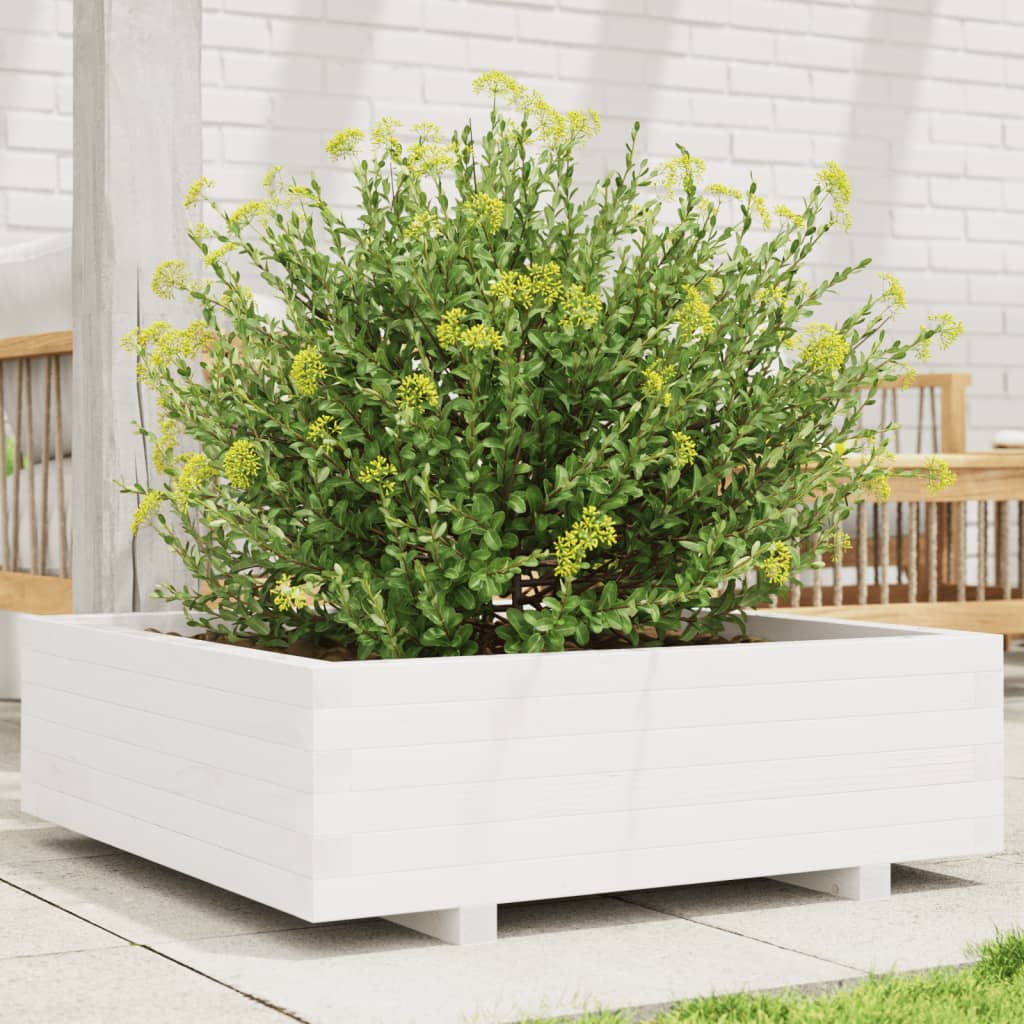 vidaXL plantekasse 80x80x26,5 cm massivt fyrretræ hvid vidaXL plantekasse 80x80x26,5 cm massivt fyrretræ hvid