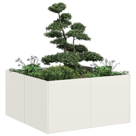 vidaXL plantekasse 80x80x40 cm koldvalset stål hvid
