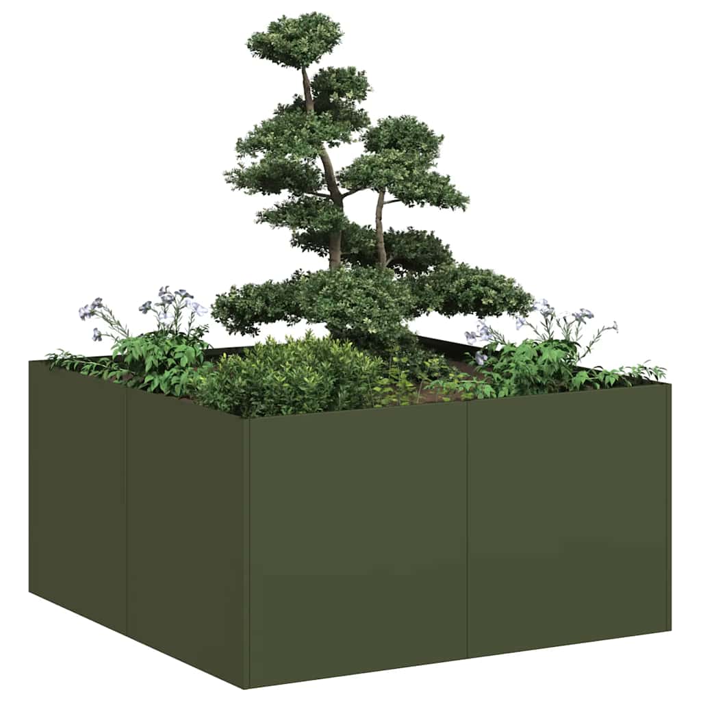 vidaXL plantekasse 80x80x40 cm koldvalset stål olivengrøn vidaXL plantekasse 80x80x40 cm koldvalset stål olivengrøn