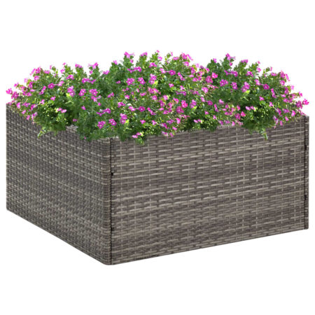 vidaXL plantekasse 80x80x40 cm polyrattan grå