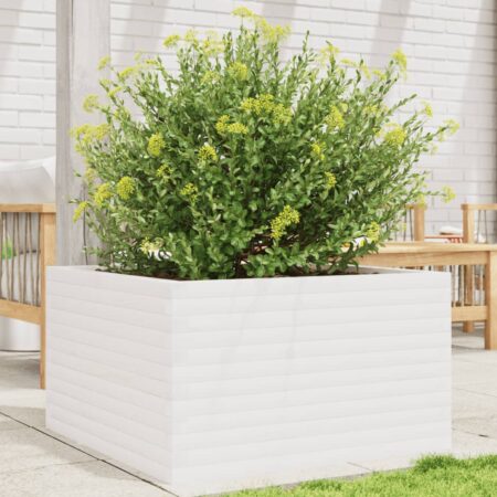 vidaXL plantekasse 80x80x45,5 cm massivt fyrretræ hvid
