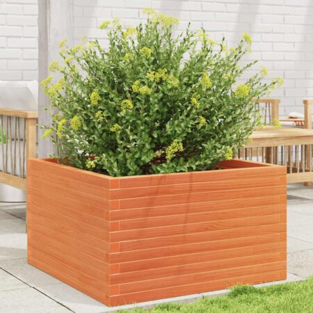 vidaXL plantekasse 80x80x46 cm massivt fyrretræ gyldenbrun