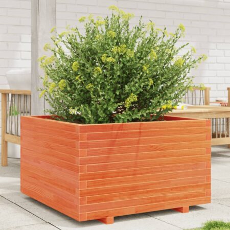 vidaXL plantekasse 80x80x49,5 cm massivt fyrretræ gyldenbrun